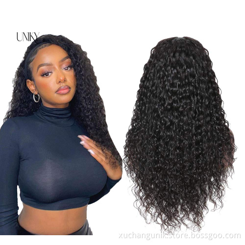 150% 180% Density Glueless Full 360 Hd 4*4 Closure Water Natural Wave Lace Front Brazilian Human Hair Wig With Baby Hair Water